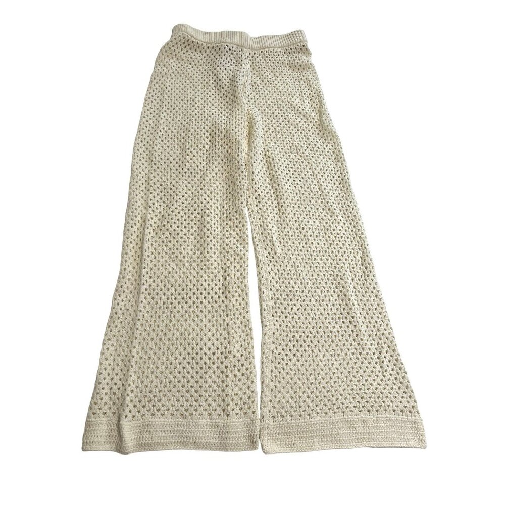 VENROY Cotton Crochet Pants in Cream
